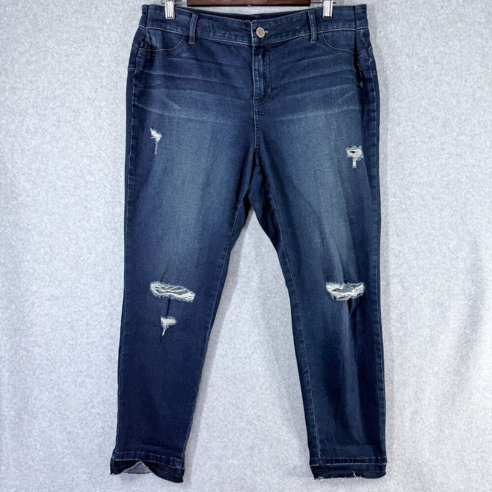 Juicy Couture Womens Sz 12 (Fits 32x26) Distressed Skinny Jeans  Stretch Denim